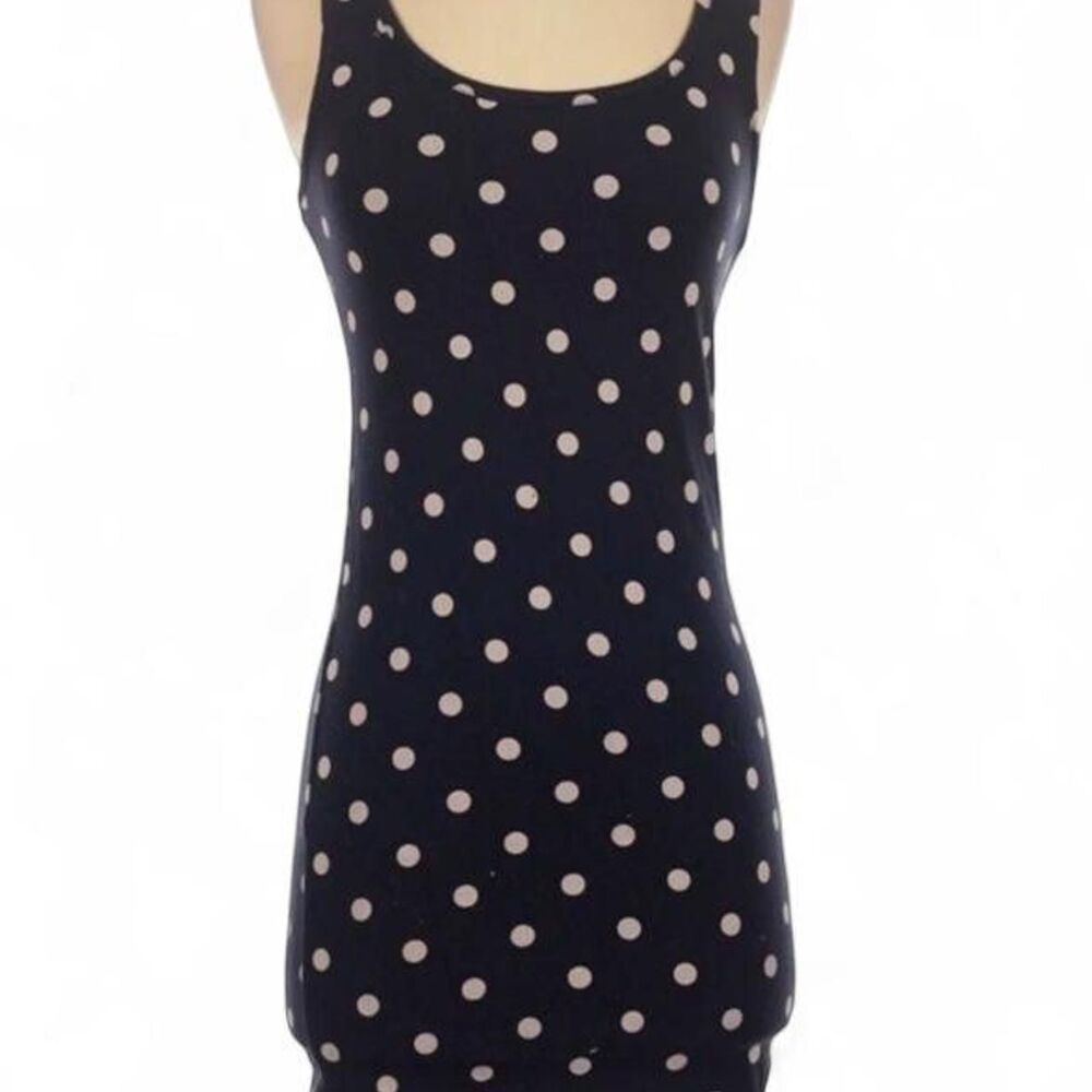 Forever-21 Women's Bodycon Polka Dot Black and White Open Back Dress Size M